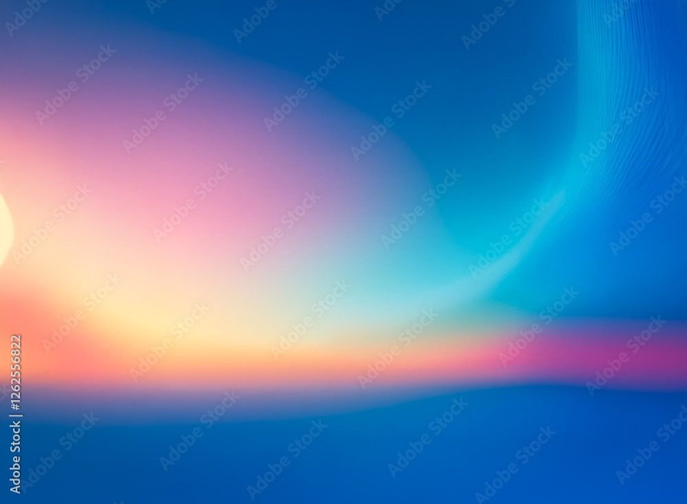 Poster abstract gradient background with soft blending of yellow, orange, pink, and blue colors creating a 
