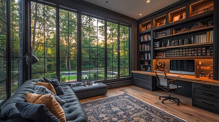 Fototapeta premium Chic study with nature views