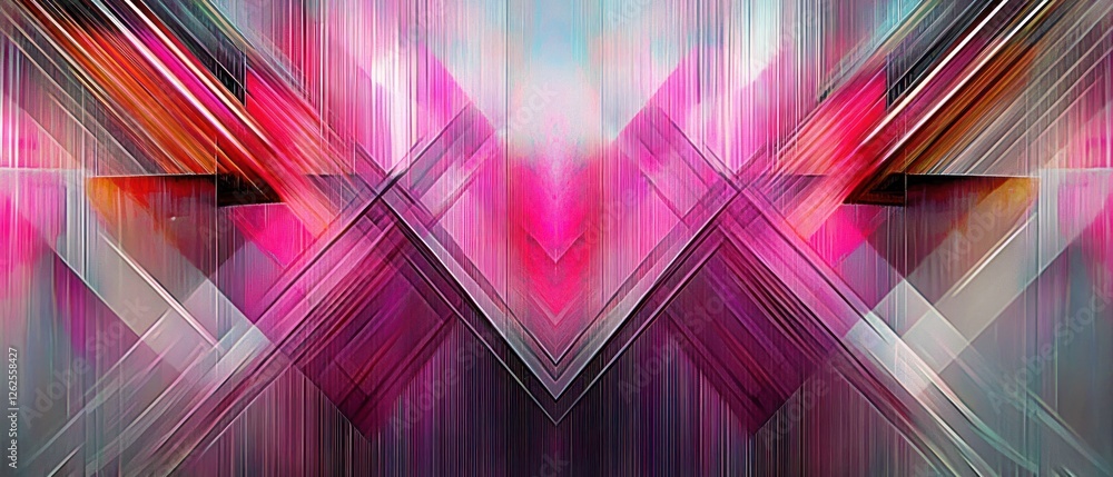 Poster abstract geometric pattern with vibrant colors and lines