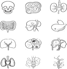 set of hand drawn weather icons