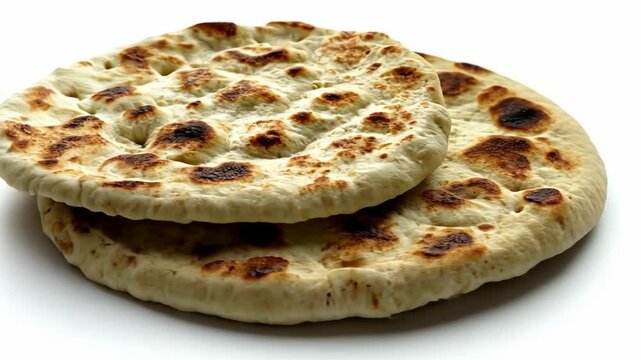 Freshly baked flatbreads showcasing an artisanal approach to traditional cooking methods in a kitchen setting