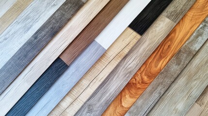 Varied Wooden Planks Arrangement, Texture and Color Samples Selection