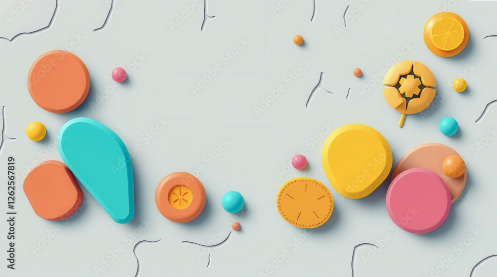 Poster a colorful abstract background with a variety of shapes and sizes