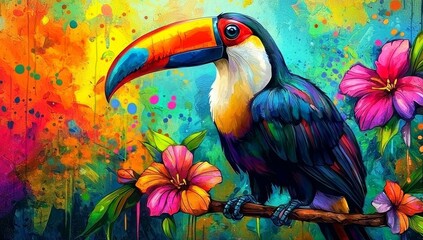 Obraz premium Cute cartoon graphics capture the essence of an enchanting jungle adventure.