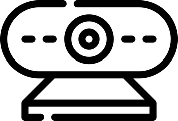 -_webcam, video call, online communication, virtual meeting, video chat line editable icon. Editable stroke. Vector illustration.