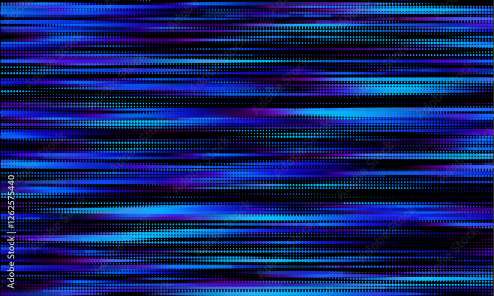 Poster Abstract halftone pattern with horizontal blurry lines for modern dynamic designs. Retro inspired dotted pattern with fade effect