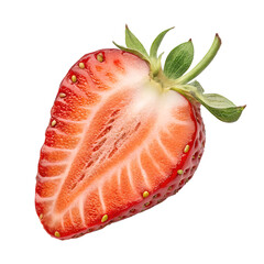 Half a strawberry  on isolated on transparent background png
