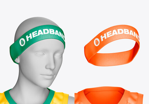 Female Sport Headband Mockup