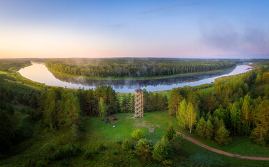 Obraz premium Daugava river near Daugavpils in Latvia