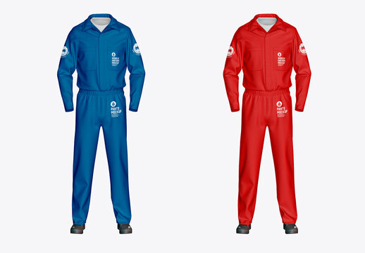 Worker Uniform with Shoes Mockup