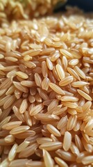 Close Up of Brown Rice Grains - Healthy and Nutritious Food