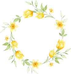 Round Daffodil and Tulip Spring Wreath