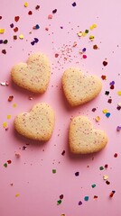 Heart-Shaped Cookies with Sprinkles - A Sweet Valentine's Day Treat