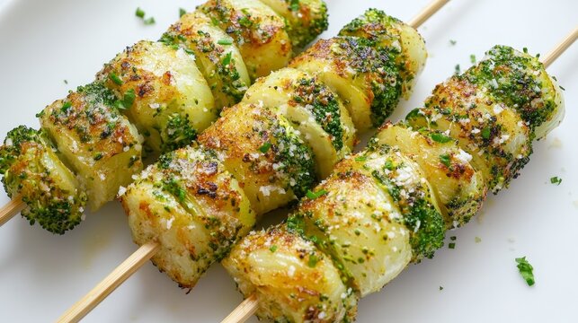 Roasted Broccoli and Potato Skewers - A Flavorful Veggie Delight