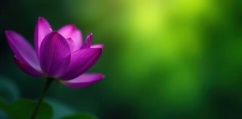 Fototapeta premium Deep purple petals, intense focus, tranquil green backdrop, image, garden, floral