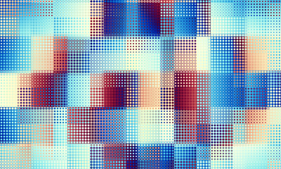 Fototapeta premium Pixilated abstract Energy background. Halftone effect. Vector image. Small particles with overlay moire effect