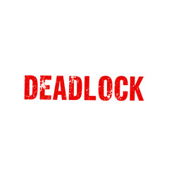 Deadlock text stamp red rubber stamp on white background. Generative AI