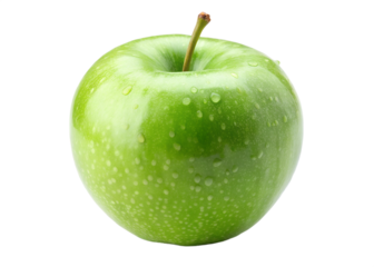 close up of green apple isolated on transparent background png