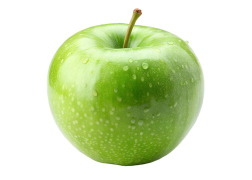 close up of green apple isolated on transparent background png