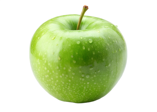close up of green apple isolated on transparent background png