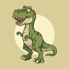T-Rex green cartoon dinosaur illustration