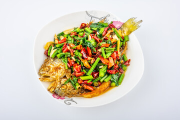 A dish of braised yellow croaker