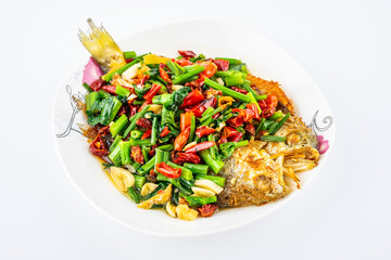 A dish of braised yellow croaker