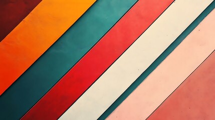Diagonal Stripes Of Varied Pastel And Bold Colors