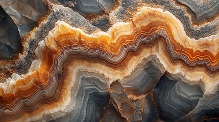 Obraz premium Close-up of natural layered rock patterns, showcasing intricate textures and organic variations for a detailed and earthy background.