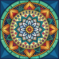 Intricate Circular GeometIllustrationric Pattern - Detailed Vector