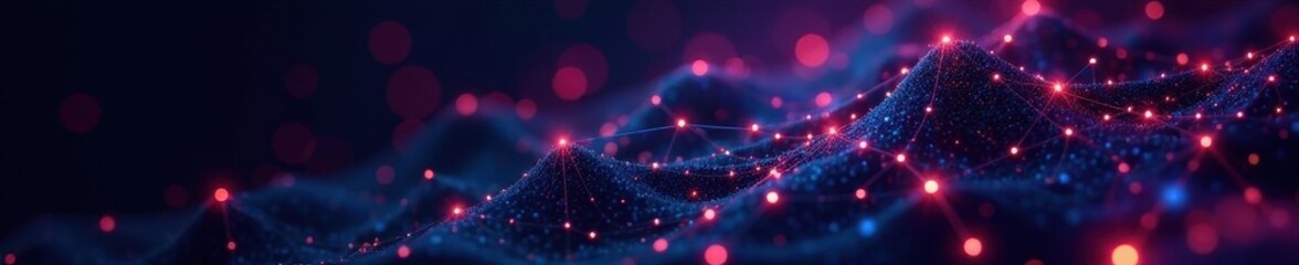 Fototapeta premium Interconnected dots forming geometric shapes, network visualization, data, relationship