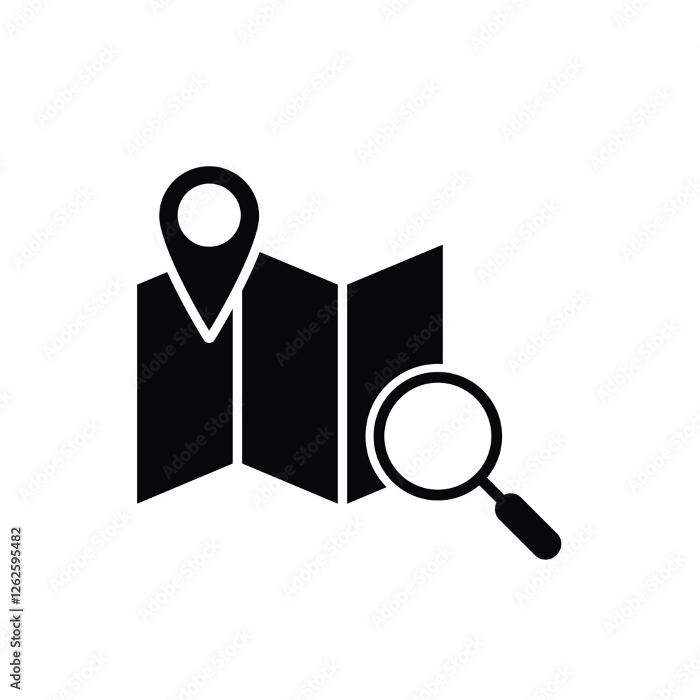 Poster map with pointer vector icon gps navigator navigation