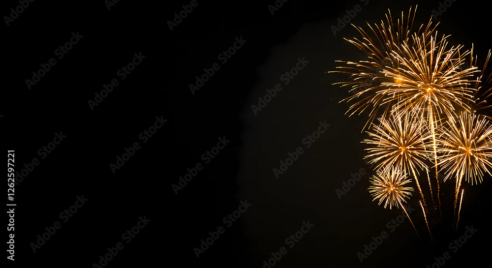 Aufkleber a dazzling array of fireworks lights up the black background, generative ai