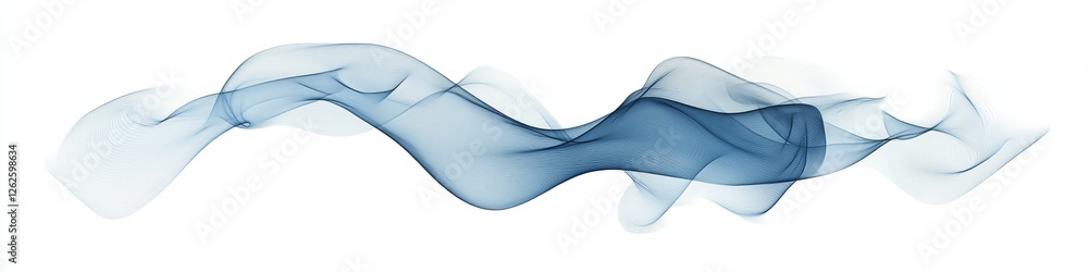 Poster abstract blue wavy lines with seamless flowing and dynamic curves on white background.