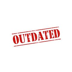 Outdated text stamp red rubber stamp on white background. Generative AI