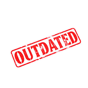 Outdated text stamp red rubber stamp on white background. Generative AI