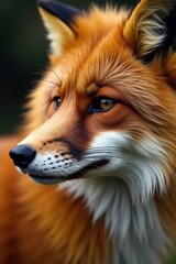 Fototapeta premium Luxurious reddish-brown fox fur texture close-up, highlights, luxury, fox