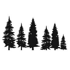 Obraz premium clipart of pine trees silhouette