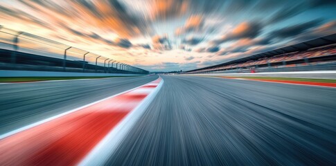 Stunning Racing Track at Sunset with Motion Blur
