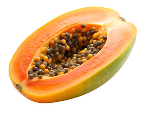 half papaya on a  isolated on transparent background png