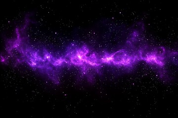 Fototapeta premium Cosmic Majesty A vibrant purple nebula stretches across the vast expanse of space adorned with twinkling stars evoking the awe-inspiring beauty of the universe