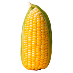 Obraz premium Ear of corn in husk against a vibrant yellow backdrop shot