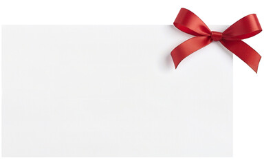 ribbon bow greeting card mockup on transparent background