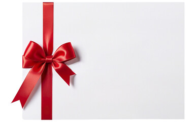 ribbon bow greeting card mockup on transparent background