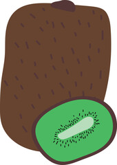 Vector Illustration of a Kiwi on White Background