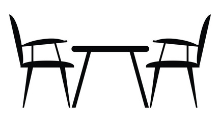 Terrace icon. Terrace cafe vector icon, Street table with chairs icon set. Outdoor Table and Umbrella Vector Icons.