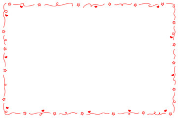 Vector - Cute rectangle red hearts border or frame. Copy space. Can be use for invitation card, Valentine's, label.