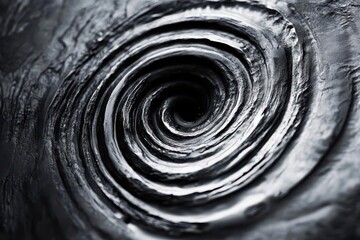 abstract black and white macro photography of intricate spiral patterns created by fingerprint whorls, with dramatic contrast and flowing lines