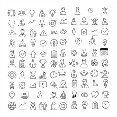 Modern Thin Line Icons Set of Human Productivity – Minimalist Vector Design