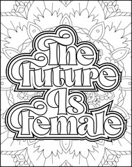 Women's Day Quote Coloring Page for Adults. Women's Day Coloring Page for Women
